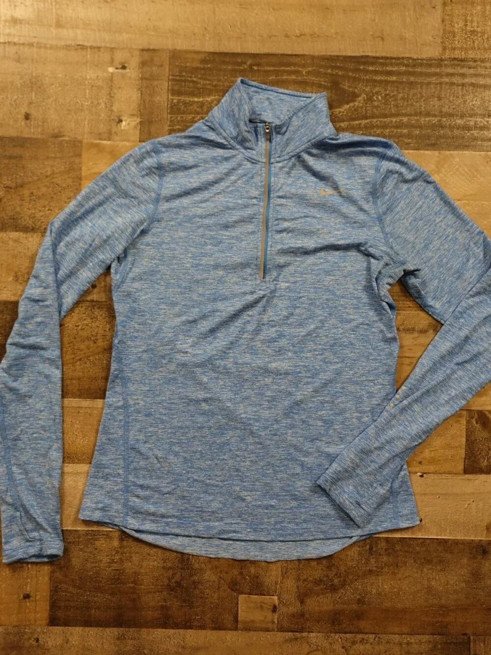 Nike Dri-FIT Element Half Zip Running Top Women’s Small Blue Space Dye Thumbhole